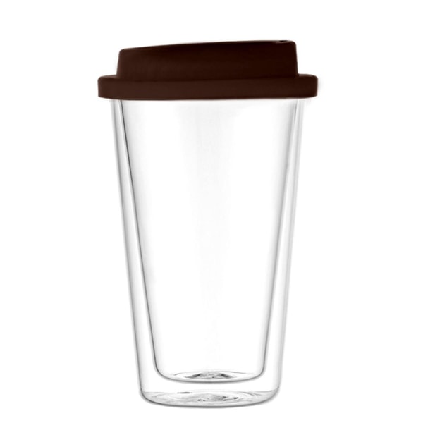 350 ML dobbeltvegget glass med silikonlokk isolert tumbler Reise varm kald drikke te melk høy borosilikatglass kopp kaffekrus Coffee