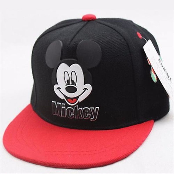 Mikke Mus Baseball Cap Justerbar Hip Hop Hat Barn Barn Gutt Jente Black Red