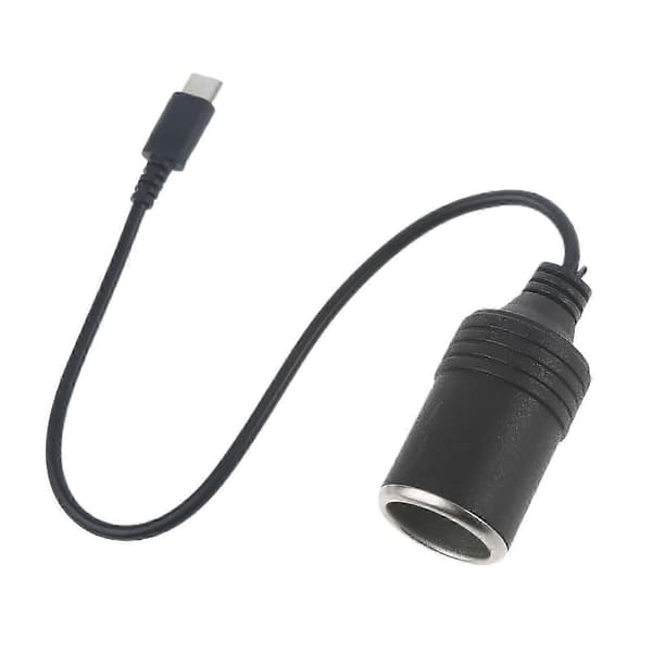 USB C PD til 12V 60W Bil Sigarettenner Socket Adapter for Billader & Støvsuger black