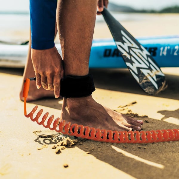 2,6 fot surfebånd, Sup-bånd Spiral Teleskopankel for Stand Up Paddle Board Kajakk