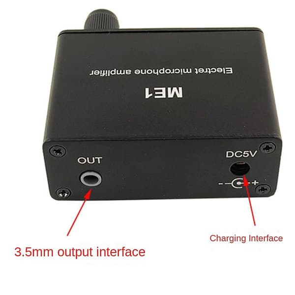 3,5 mm Me1 Kondensatormikrofon Hodetelefonforsterker Lydforforsterker Miksingspanel