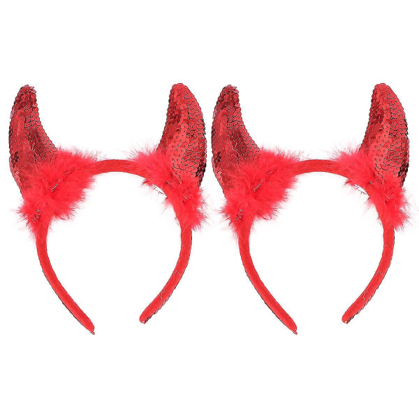 2 kpl Halloween Hair Devil Horns -kuvioinen päänauha koristeellinen rekvisiitta Punainen