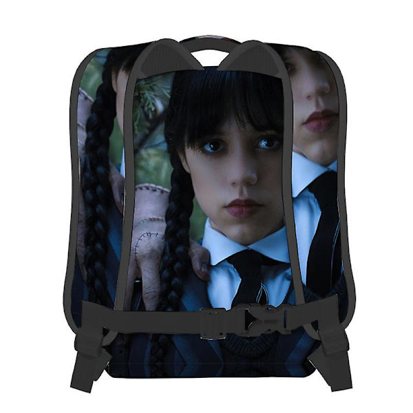 Wednesday Addams Karakter Fuld Print Rygsæk Dobbelt Skuldertaske Til Studerende 3