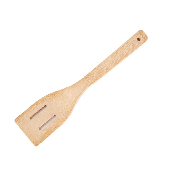 Matlagingsspatel Non-stick lang håndtak bambus matlagingsspade med hengende hulldesign for hjemmekjøkken G