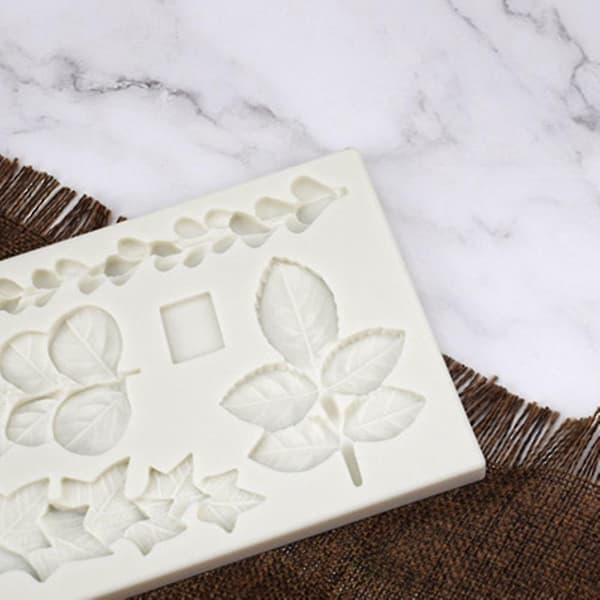 Suckulent form Eukalyptusblad Silikonform efterföljande mould Fondant Tårtdekorering