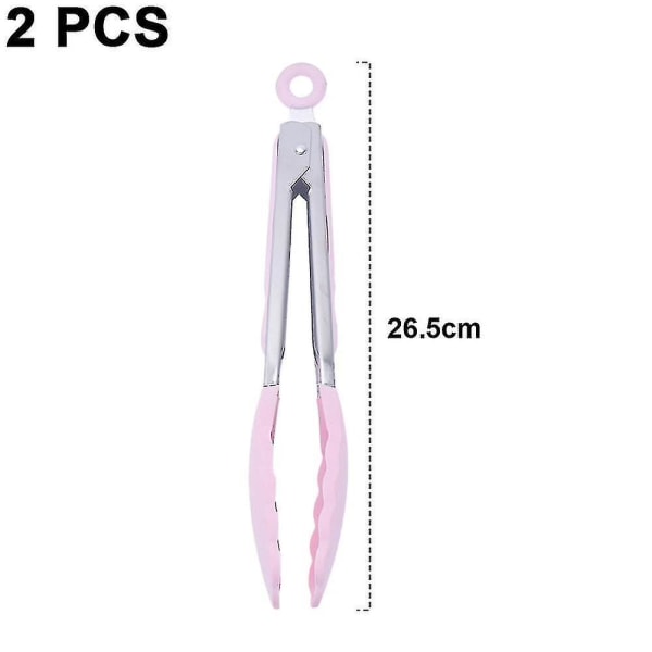 Premium rostfri kökstång med silikonspetsar, set med 2 -xx Light Pink