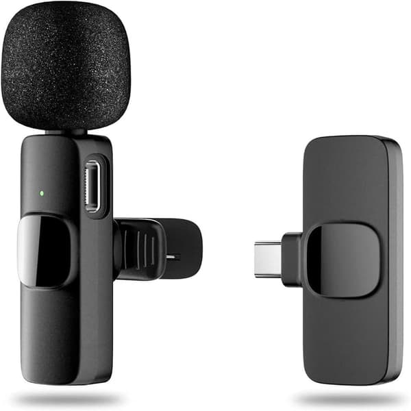 2-pak - Lavalier-mikrofon til mobil - Trådløs - USB-C