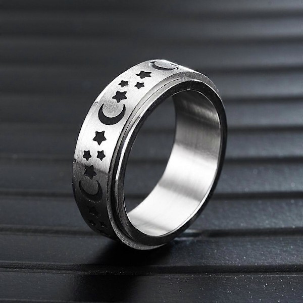 Angstring i rustfrit stål til kvinder og mænd, fidget spinner ring smykker 12