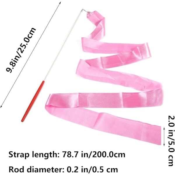 2 meter roterande dansband - rosa, barngymnastik 2 st