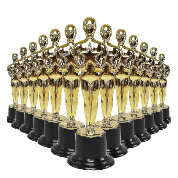 24 Pack Plastic Award Trofæer Statuette til festgoder, skolepris, spilpris, festpris