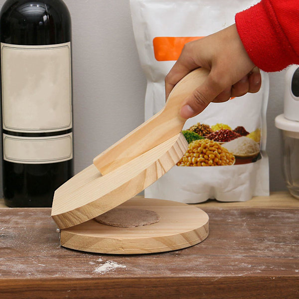 Dumpling Skin Maker Træ Dumpling Presse Håndlavet Tortilla Maker Dejpresseværktøj til Hjemmekøkken