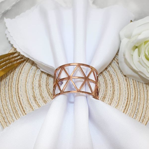Hule Serviettringer, Gull Serviettringer Sett, Delikat Serviettringer Bulk For Bryllup Bursdagsfest Bankett Dekor Rose gold 12pcs