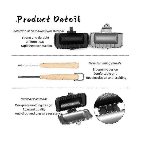 Camping Sandwich Pan - Kompakt design til udendørs brug As Shown