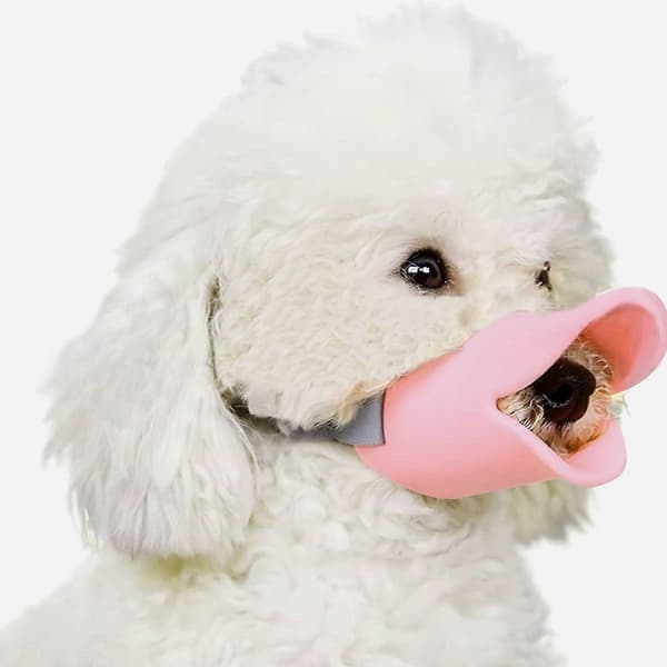 Rosa L Silikon Hundmunkorg Bitsäker Bekväm Ankmunsformad Hundmunkorg för Hundträning