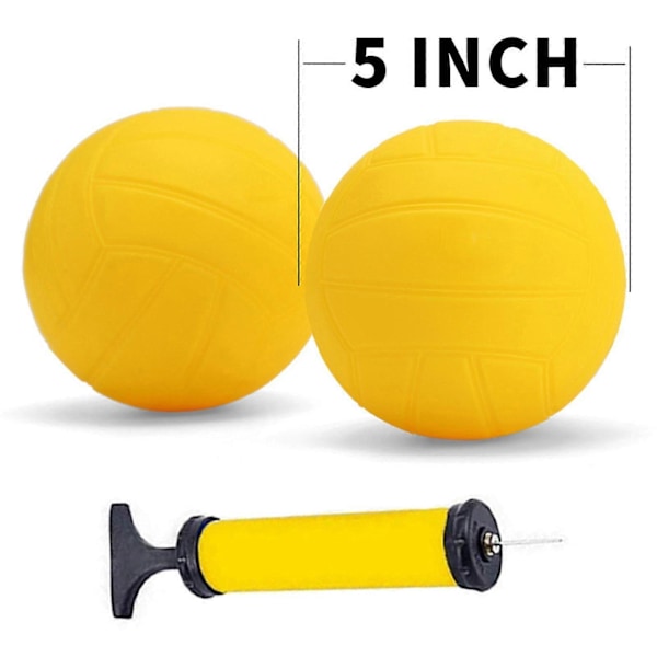 Ersättningsbollar för Spike Roundnet-spel, för trädgården, poolen, gräsmattan, stranden, 3,5 tum, 3 st Yellow 5 Inch 2pcs