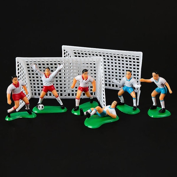 Mini fotbollsspelare siffror Fotboll mål Post modell järnvägen landskap dekoration