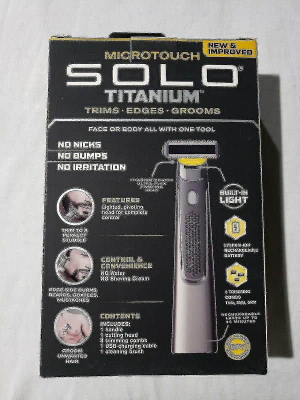 Micro Touch Solo Titanium Ansikts- / Helkropps-trimmer Trimmer Kanter og Styler