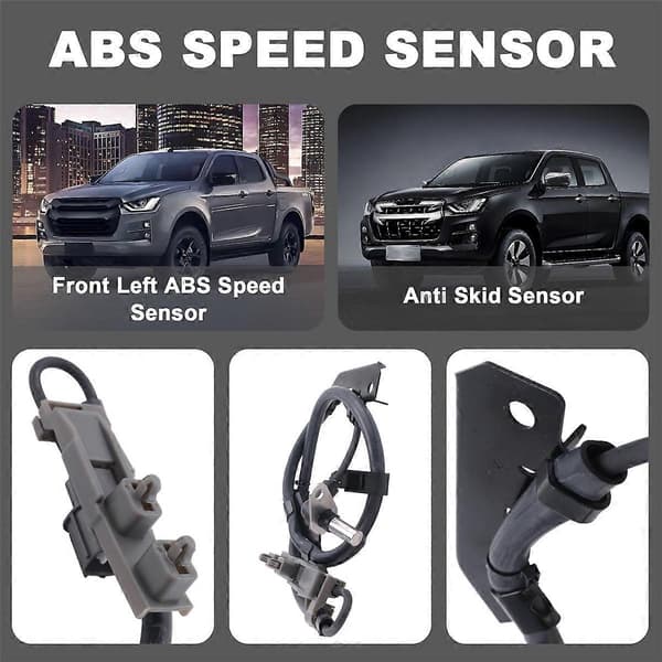 Ny ABS-sensor fram vänster, sladdskyddssensor FL för Isuzu D-Max / Rodeo TFS77/TFS86/TFS85 2003+ Black