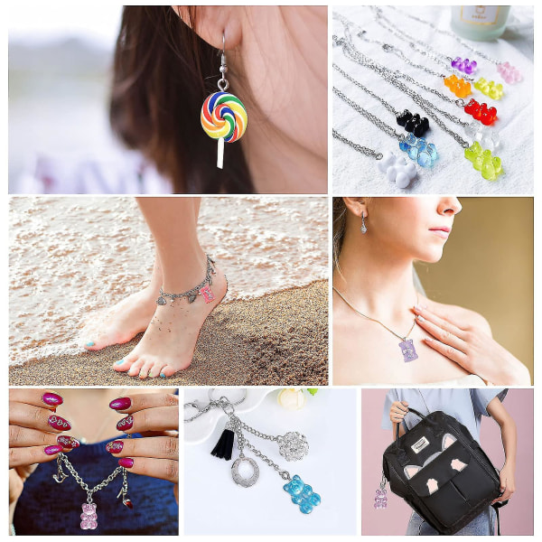 89 st Sweet Candy Pendant Charms Bear Hängen för örhängen Halsband Armband