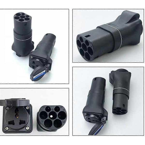 16A Elbilslader EVSE-adapter Bærbar EV-stik Type 2 til 2-polet stik, EU-stik