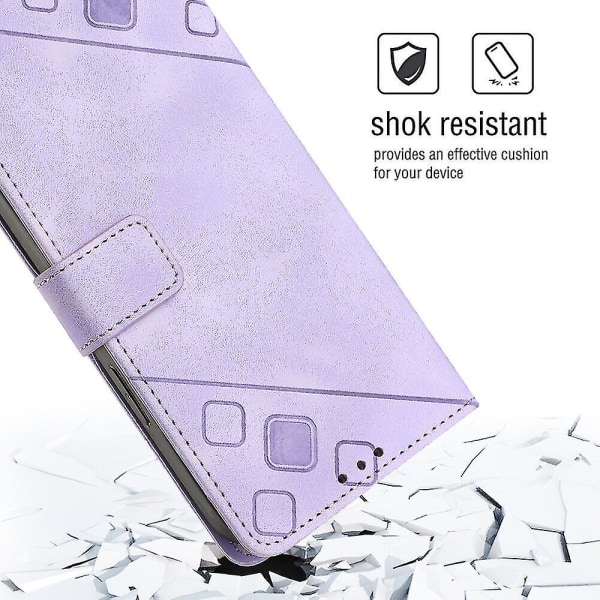 Veske til Iphone 12 Pro Cover Flip Magnetisk Lær lommebokkortholder kompatibel med Iphone 12 Pro-deksel Purple