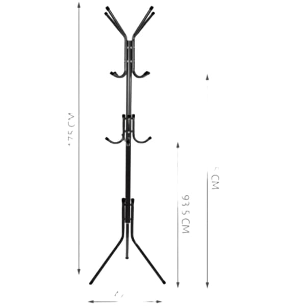 Knagerække / Tøjstativ - 170cm Sort