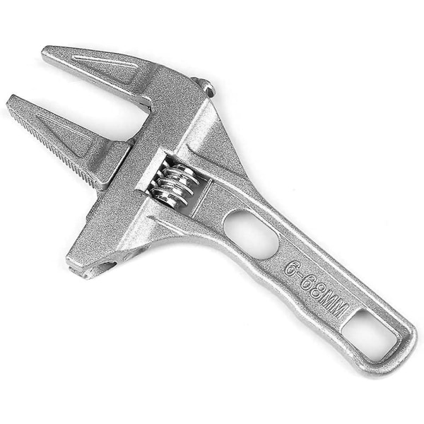 Stor åbningsnøgle, kort justerbar skruenøgle, justerbar skruenøgle, mini justerbar skruenøgle, multifunktion, 6-68 mm, sølv, til Ki