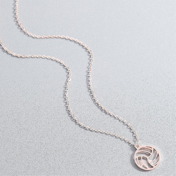 Volleyball Vedhæng Halskæde Link Kæde Spiller Bold Charm Halskæder Til Kvinder Mænd Sports Bold Spiller Gothic Smykker Silver Plated