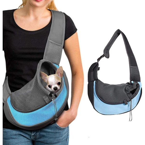 Dog Messenger Bag, Pet Bärväska, Andas Mesh Axelväska för små husdjur, Hands Free Bag för katt och hund för resor