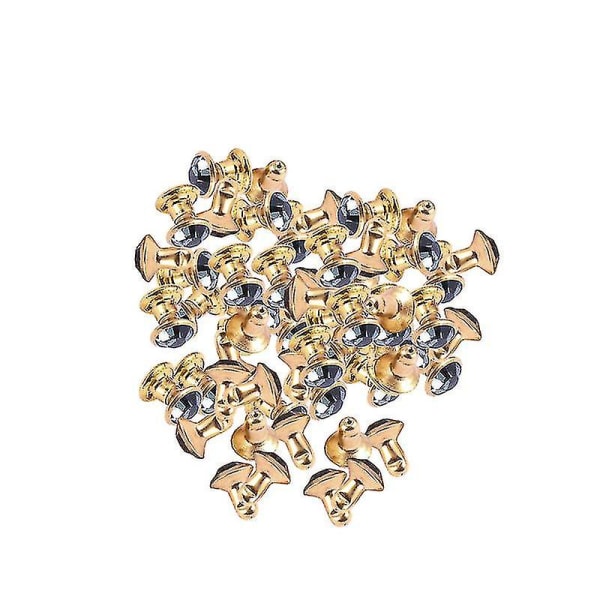 100 stk. 6 mm farverige diamantsmykker Fremragende skærende smykker Kunstdesign Rhinestone Metal tøjtilbehør (grå diamant med gylden kant)