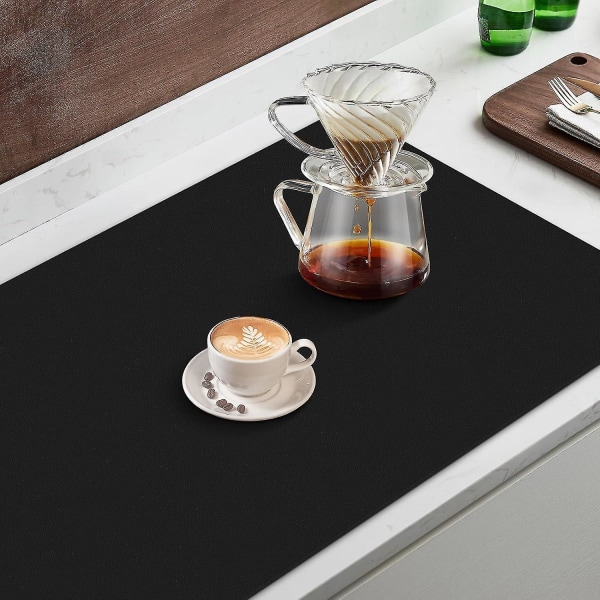 Kaffemåtte Superabsorberende Opvaskemåtte Kaffebar Tilbehør Matcher med kaffemaskine Kaffemaskine Kaffekande Store tørremåtter til køkkengrej Gray 40x50cm