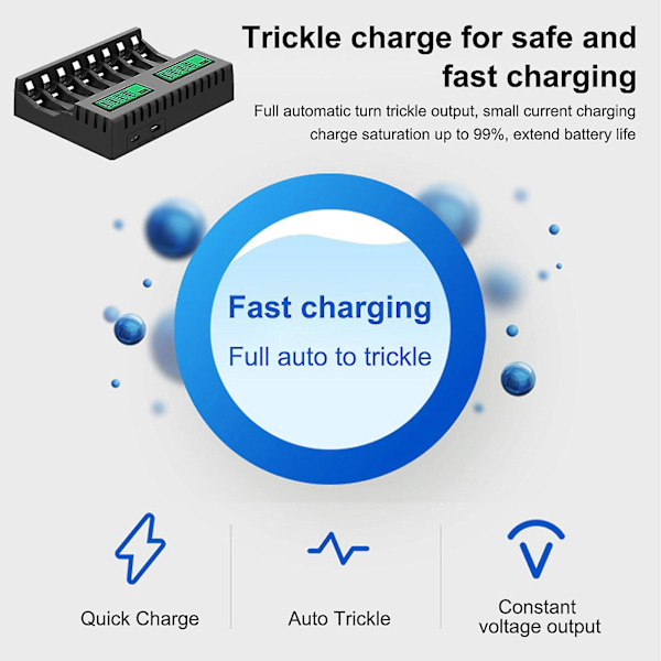 Batterioplader til AA AAA genopladelige batterier, pålidelige og holdbare opladere-hy