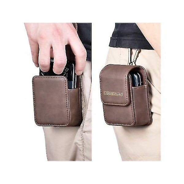 Premium läder bältesklämma hölster midja bärande hängande väska case för Samsung Galaxy Z Flip 4/z Flip 3 Brown