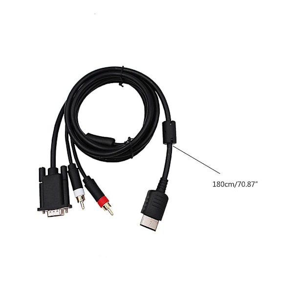 VGA-skjerm og RCA-lyd + 3,5 mm til 2-hann RCA-adapter Konsolltilbehør