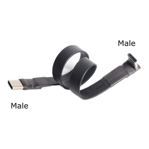 Usb 3.1 Typ C Till Typ C Förlängningskabel 90 Graders Adapter Fpc Fpv Ribbon Platt Usb C Kabel 3a 10gbp