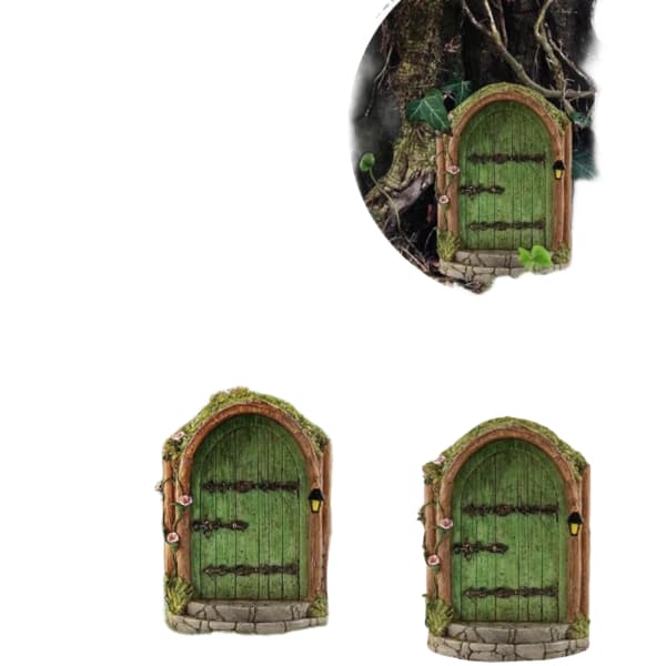 Miniature Pixie Elf Fe Dør Træ Have Vinduesdør Jul