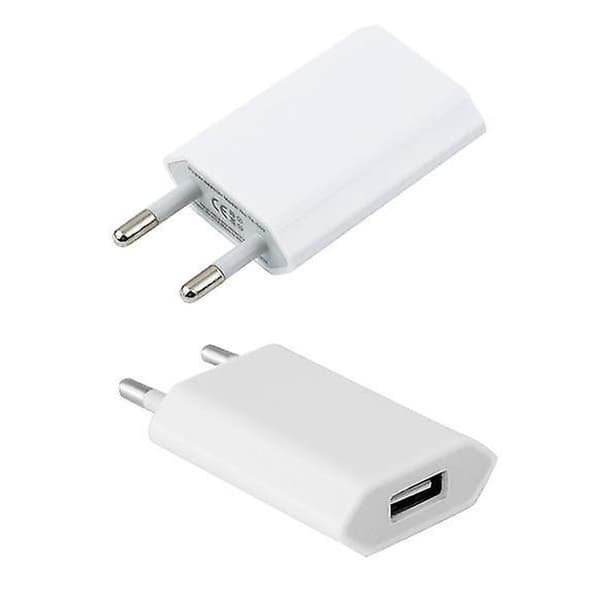 2-pak kompatibel med iPhone Android 1A Væglader CE-godkendt Hvid