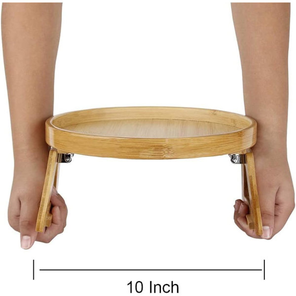 25 cm Soffarmstödsbricka Trä Matsal Dryck Soffa Bricka Vikbar Armstödsbricka Klämbar Soffbricka Platt