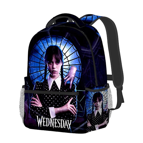 Wednesday Addams Karakter Fuld Print Rygsæk Dobbelt Skuldertaske Til Studerende 1