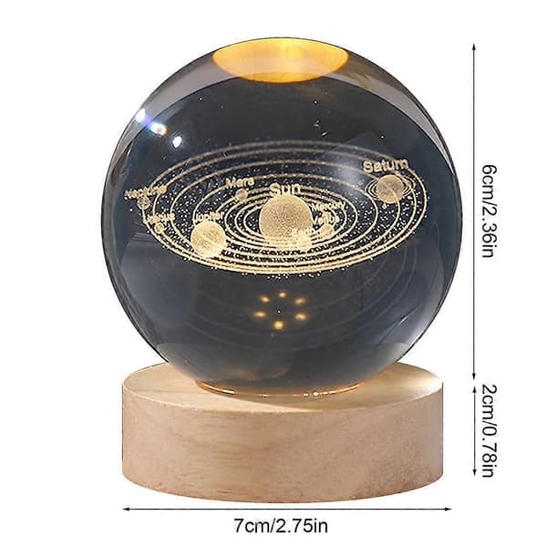 Krystalkugle Natlampe LED Galakse Glaskugle - Saturn