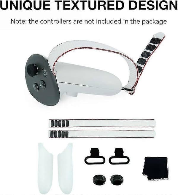 Bundle Batteridæksel Udskiftningssæt Kompatibelt Meta Quest 3 Controller Tilbehør Justerbare Aktive Stropper Spænde Linseklud Joystick Caps