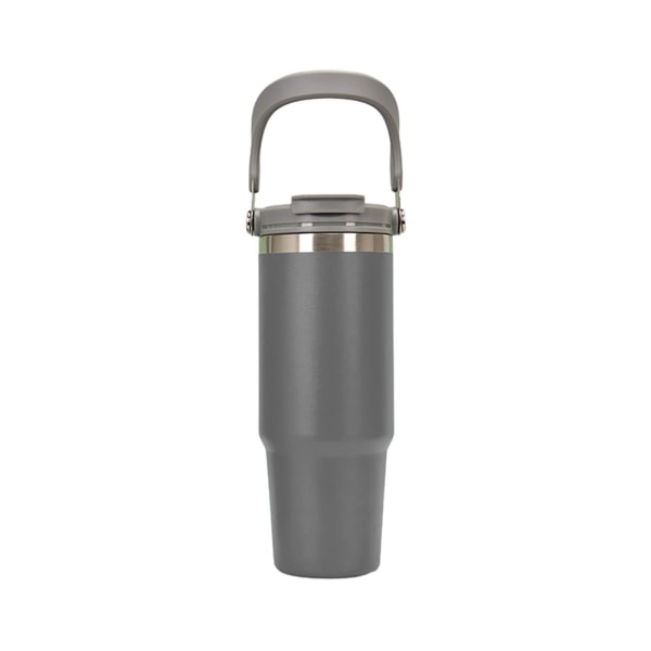 Vakuumisolert vannflaske med håndtak Lekkasjebestandig matvarekvalitet BPA-fri gjenbrukbar kopp kontorbilglass Grey
