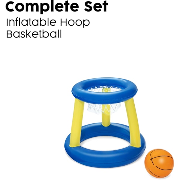 Uppblåsbart basketset för simning, flytande poolspel, orange