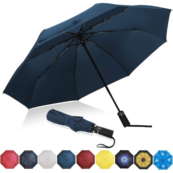 Eono Regenschirm Taschenschirm Kompakter Falt-regenschirm, Winddichter, Auf-zu-automatik, Teflonbeschichtung, Verstrktes Dach, Ergonomischer Griff, Sc