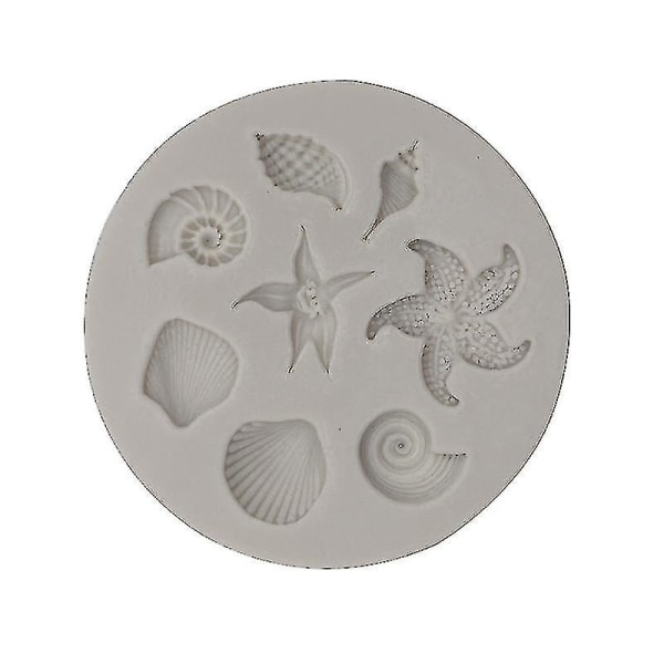 Seashell Fondant Form, Seashell Conch silikonform, håndlaget bakeform for marint tema kakedekorasjon, sjokolade, godteri, polymer leire (4 stk.