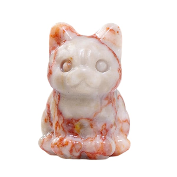 Faux Crystal Cat Statue Bedårende Utseende Rik Farge Mini Størrelse Lucky Cat Figur Desktop Ornament F