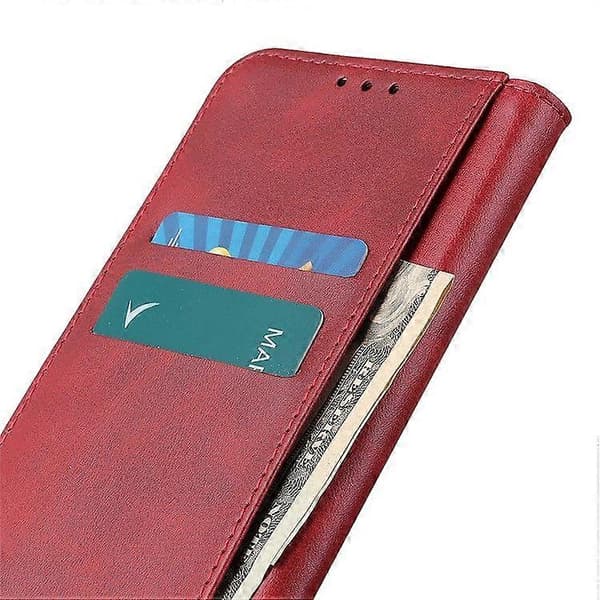 For Honor 400 Etui Split Læder Flip Wallet Telefon Cover Red