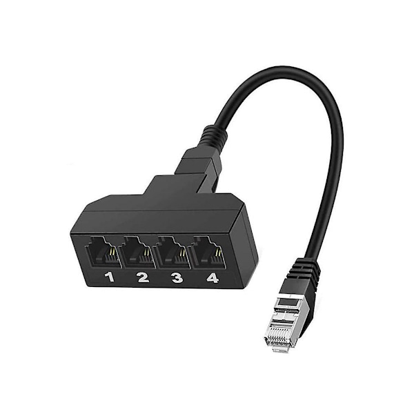 Rj45 til Rj11 konverter adapter 4 porte telefon splitter Fremragende linje konverter netværk telefon adapter 2 pakker