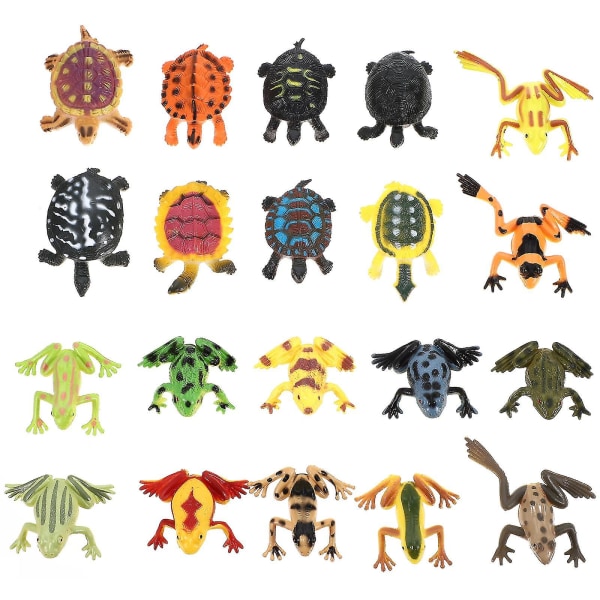 20st Grodor Sköldpaddor Realistiska roliga djurfigurer Utbildningsleksak för barn