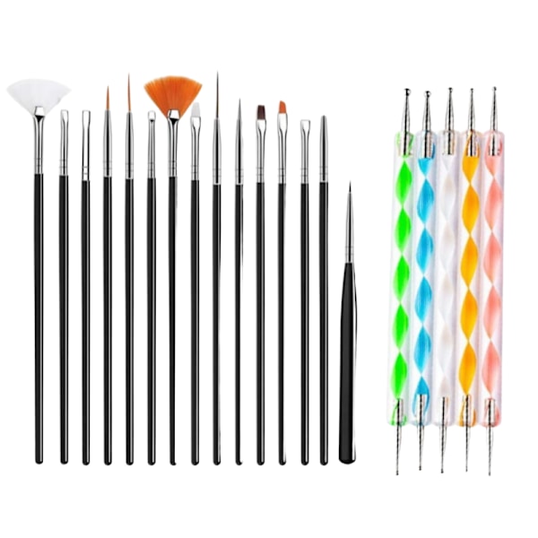 Neglekunst Pensel Negle Dotting Pensel SORT sort